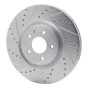 Buick Regal Sportback Brake Rotor (1) - Front Left - R1 Concepts - Drilled & Slotted - Silver - `16-`20